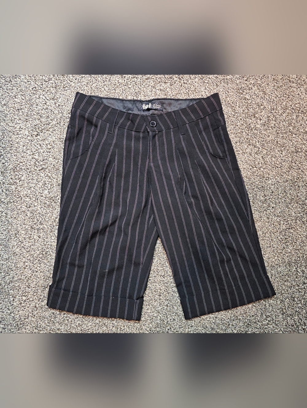 Y2k L.E.I Striped Emo Goth Shorts Sz 7